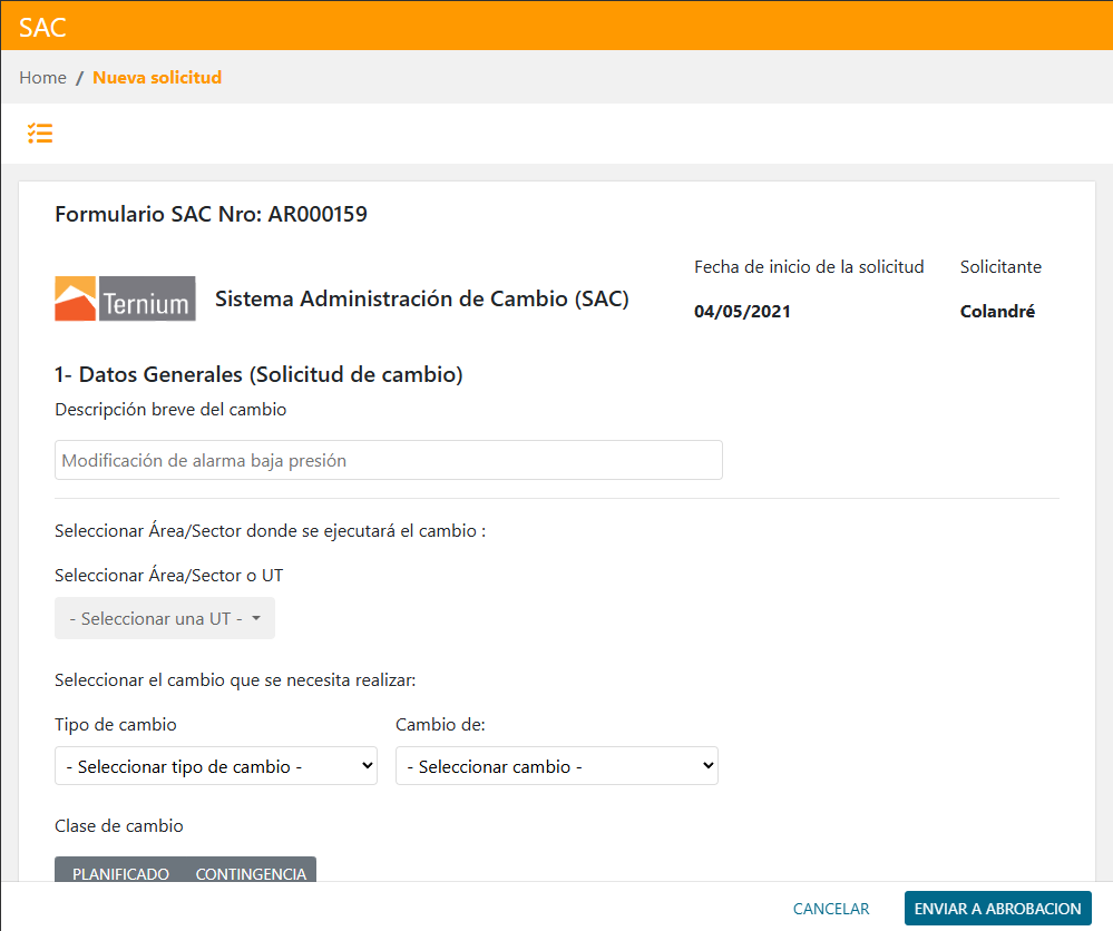 Sistema Administración del Cambio