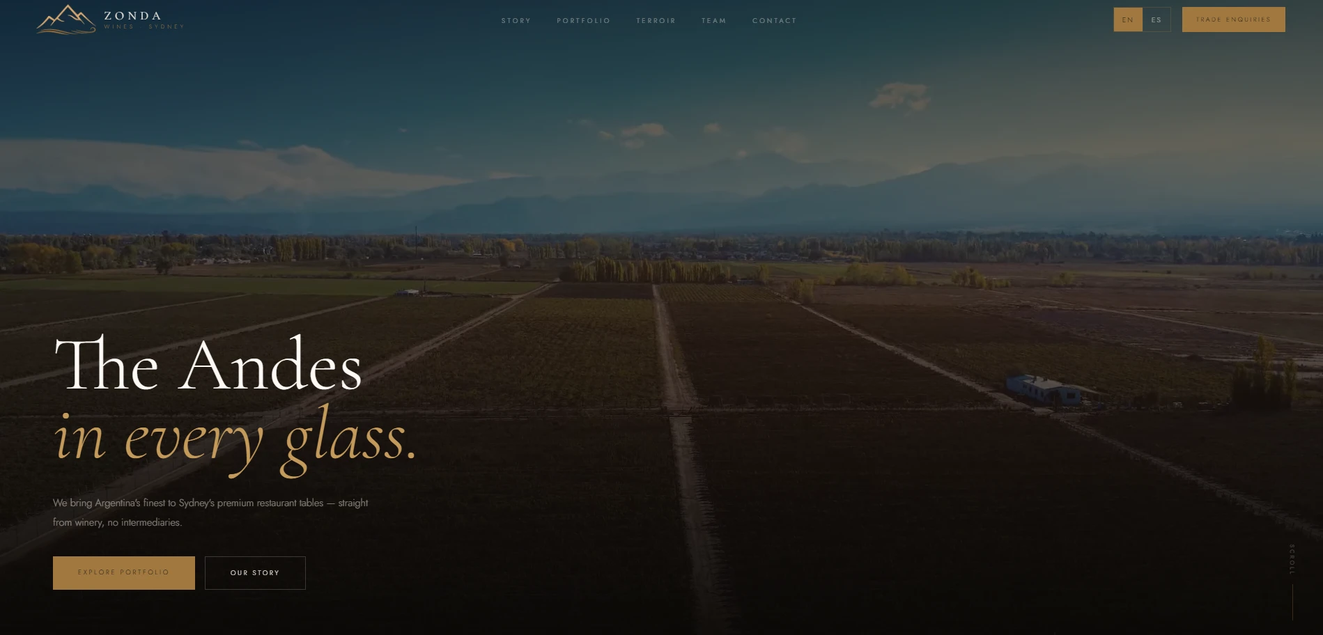 Zonda Wines — screenshot